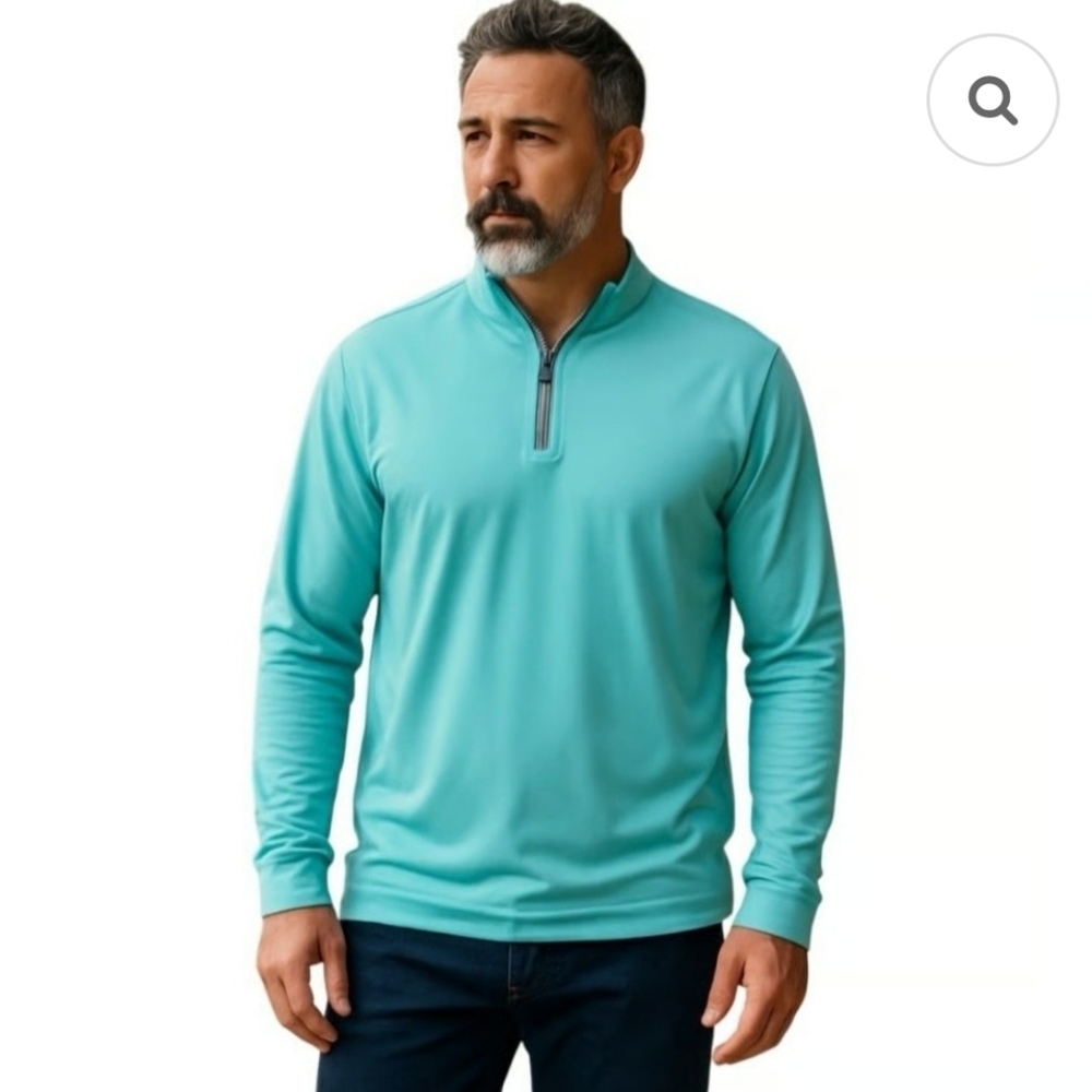 Kenneth Cole Golf Mens Size 2XL Green Performance Wicking Quarter Zip 102025